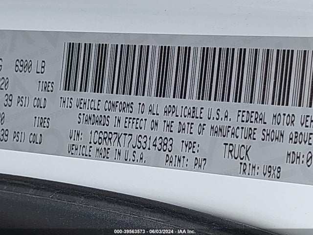 RAM 1500 Express  4x4 5'7 Box 2018 1C6RR7KT7JS314383 Image 9