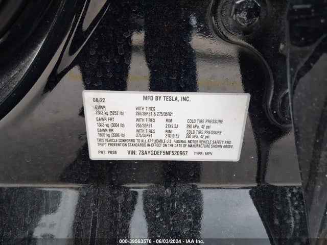 7SAYGDEF5NF520967 Tesla Model Y Performance Dual Motor All-wheel Drive