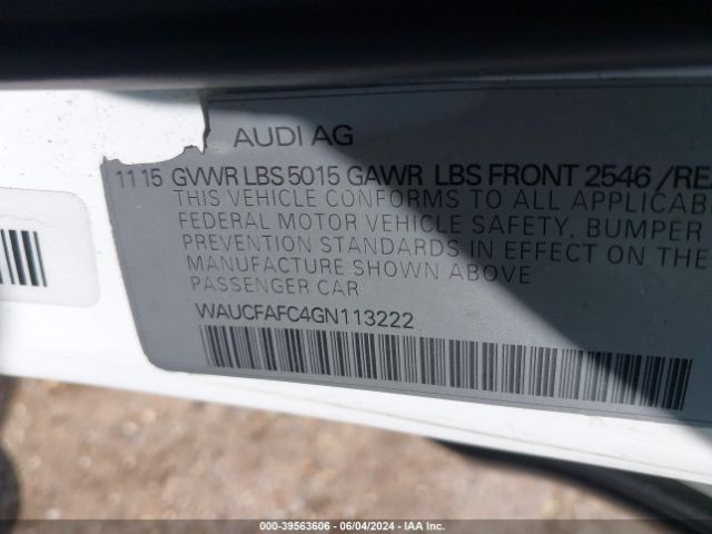 WAUCFAFC4GN113222 Audi A6 2.0t Premium