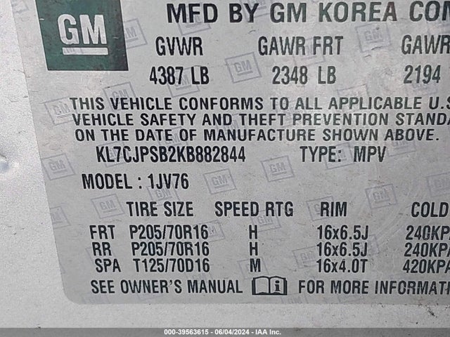 Chevrolet Trax Lt 2019 KL7CJPSB2KB882844 Image 9