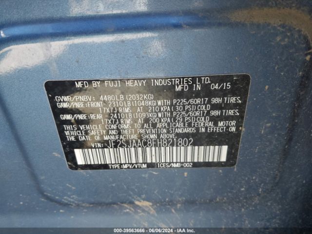 JF2SJAAC8FH821802 Subaru Forester 2.5i