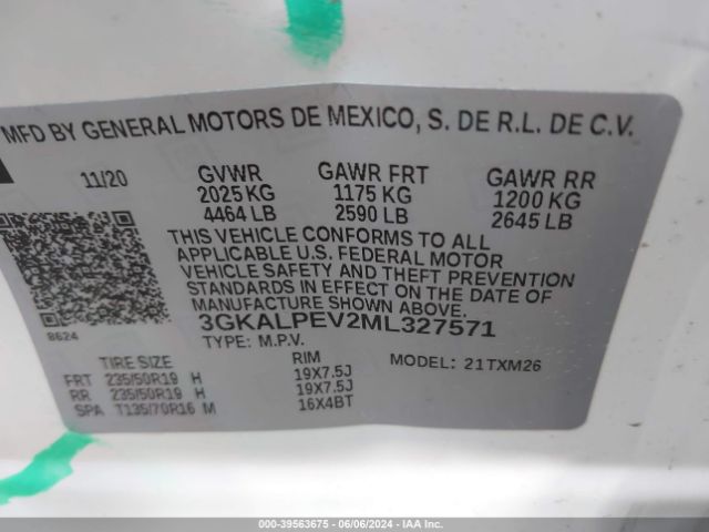 3GKALPEV2ML327571 GMC Terrain Fwd Slt