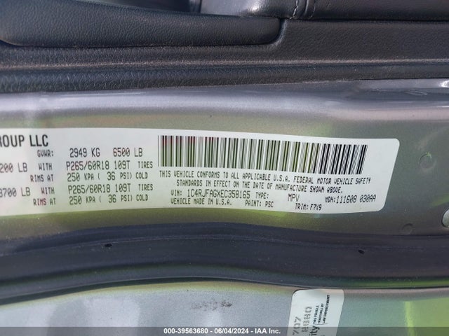 Jeep Grand Cherokee Laredo 2014 1C4RJFAGXEC358165 Image 9