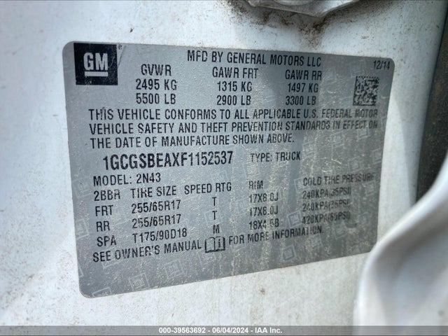 Chevrolet Colorado Lt 2015 1GCGSBEAXF1152537 Image 8