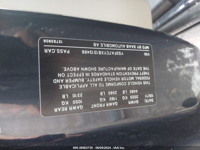 2011 SAAB 9-3 YS3FA7CYXB1313466 Photo 8