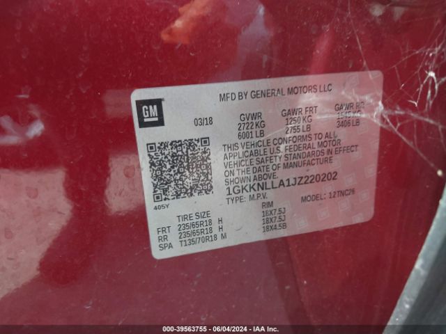 1GKKNLLA1JZ220202 GMC Acadia Sle-2