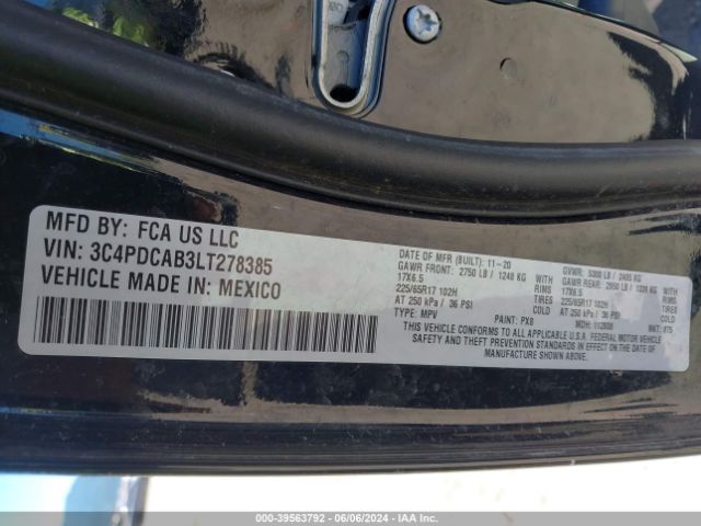 3C4PDCAB3LT278385 Dodge Journey Se Value