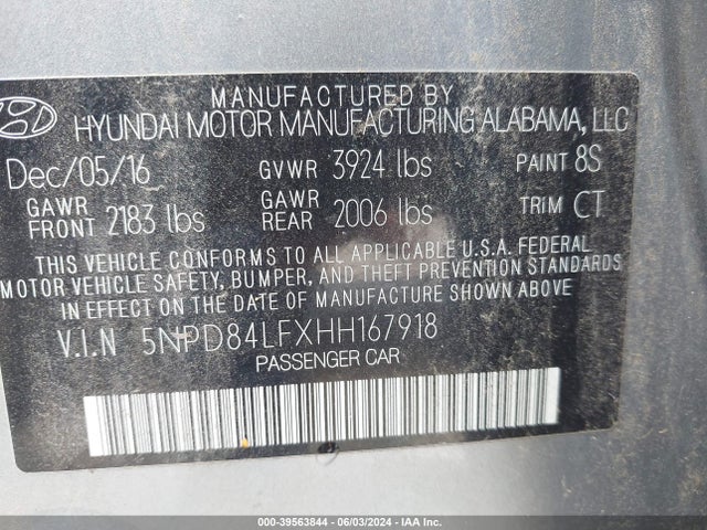 Hyundai Elantra Value Edition 2017 5NPD84LFXHH167918 Image 9