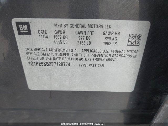Chevrolet Cruze 2lt Auto 2015 1G1PE5SB3F7129774 Image 9