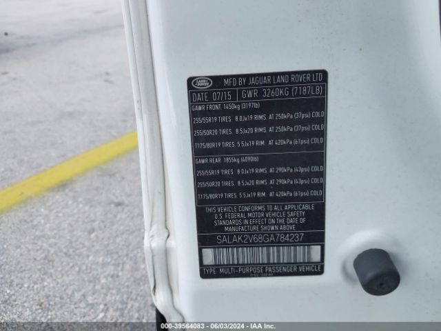 SALAK2V68GA784237 Land Rover LR4
