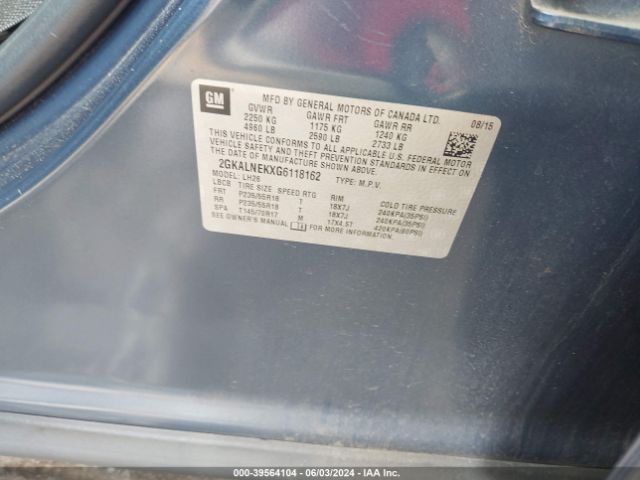 2GKALNEKXG6118162 GMC Terrain Sle-2
