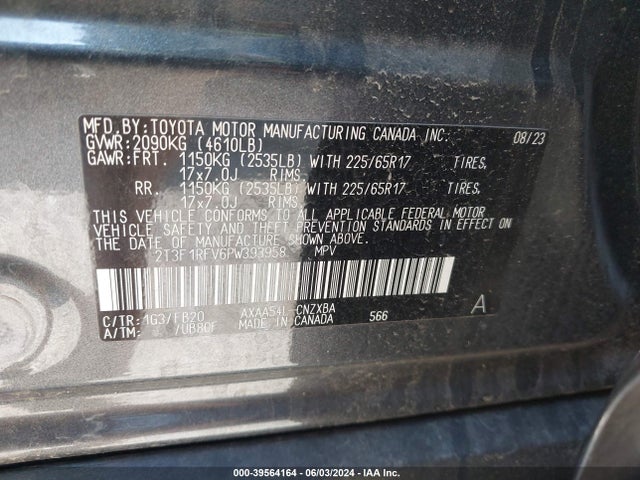 Toyota RAV4 LE 2023 2T3F1RFV6PW393958 Image 9