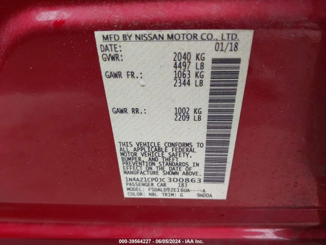 Nissan LEAF SV 2018 1N4AZ1CP0JC300863 Image 9