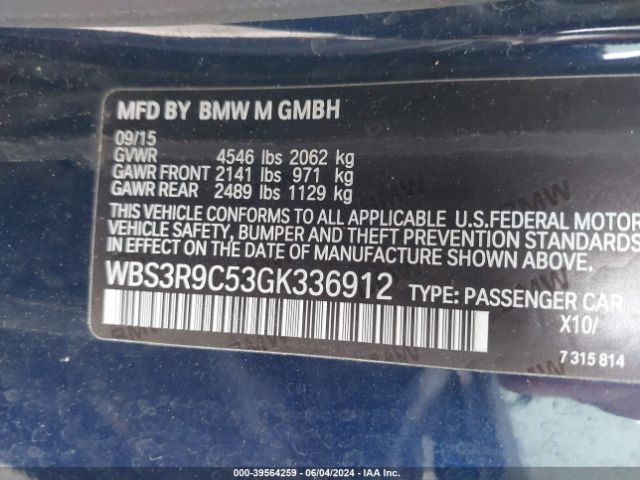 WBS3R9C53GK336912 BMW M4