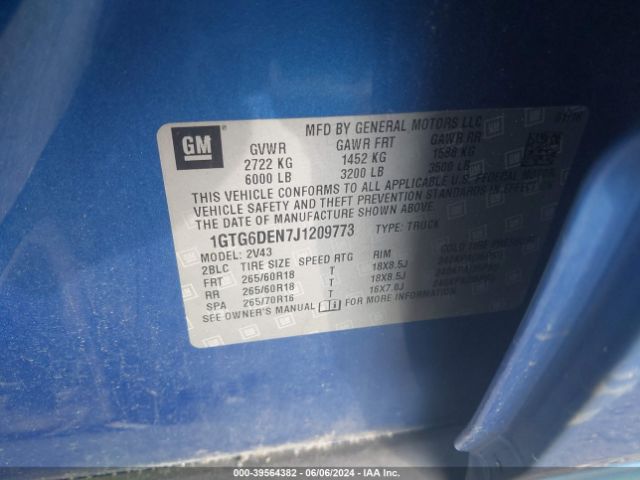 1GTG6DEN7J1209773 GMC CANYON SLT