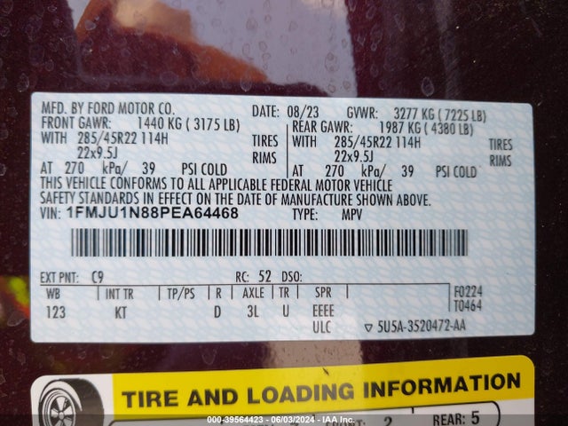 Ford Expedition King Ranch 2023 1FMJU1N88PEA64468 Image 9