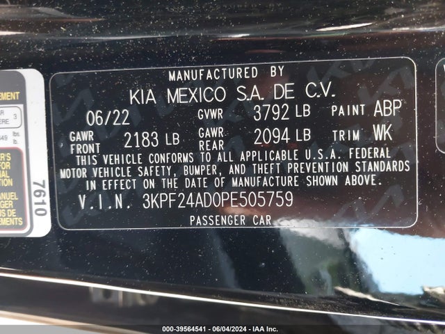 KIA Forte Lxs 2023 3KPF24AD0PE505759 Image 9