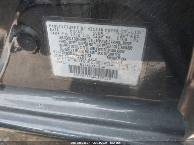 3N1CN7AP6GL827133 Nissan Versa 1.6 S