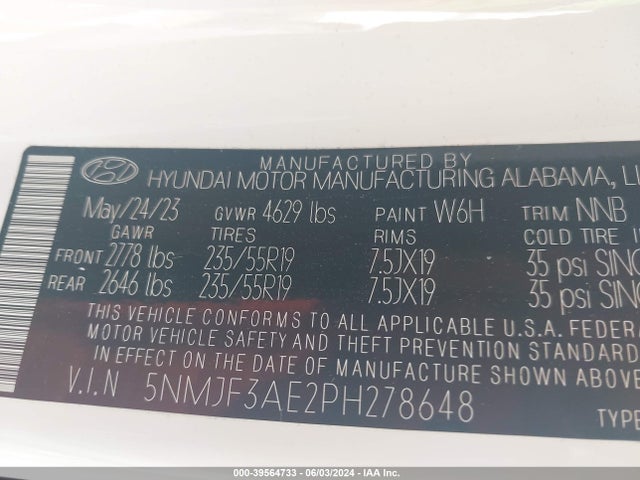Hyundai TUCSON SEL 2023 5NMJF3AE2PH278648 Image 9