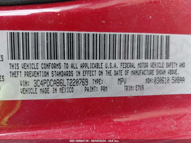 3C4PDCAB6LT220769 Dodge Journey Se Value