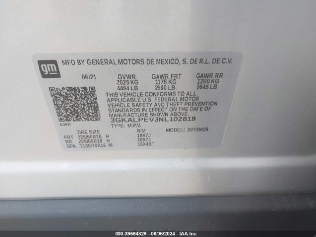 3GKALPEV3NL102819 GMC Terrain Fwd Slt