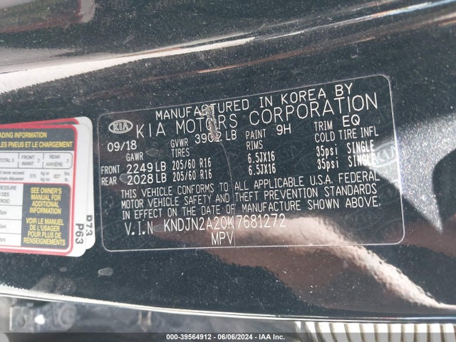 KIA Soul 2019 KNDJN2A20K7681272 Image 9