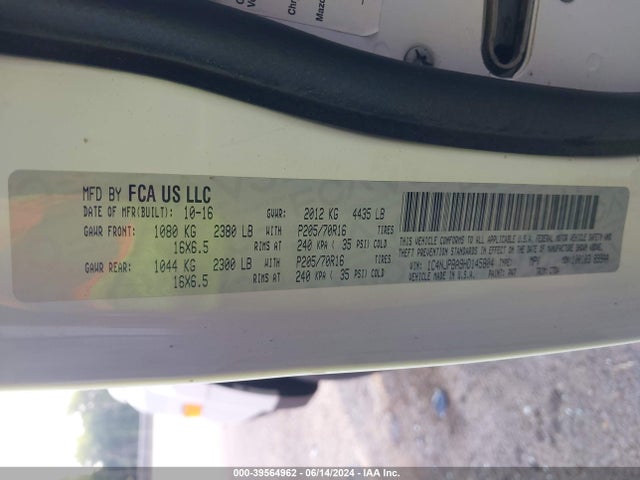 1C4NJPBA9HD145804 Jeep Patriot Sport Fwd
