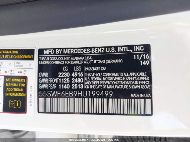 55SWF6EB9HU199499 Mercedes-Benz Amg C 43 4matic