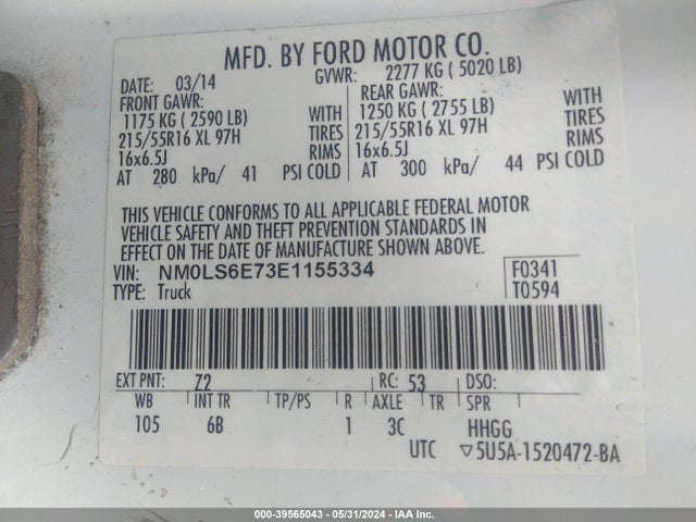 Ford Transit Connect Xl 2014 NM0LS6E73E1155334 Image 9