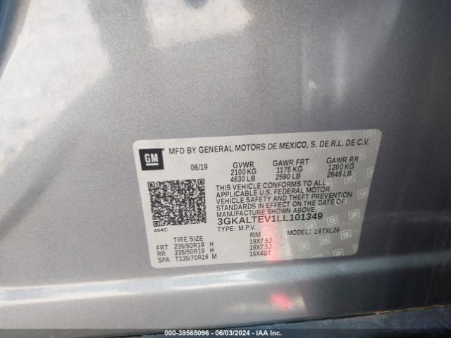 3GKALTEV1LL101349 GMC Terrain Awd Sle