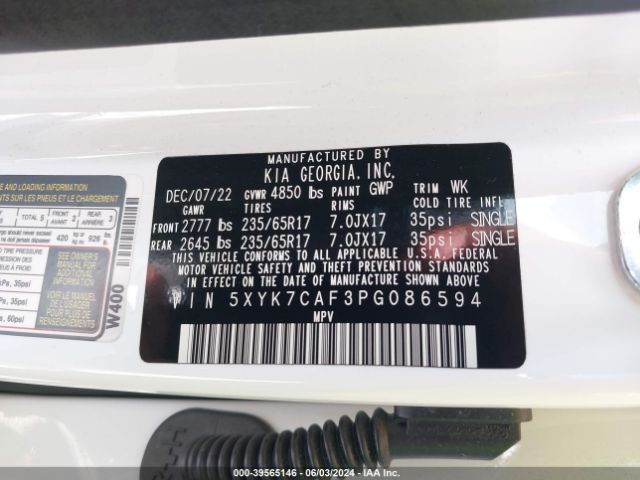 5XYK7CAF3PG086594 KIA Sportage X-pro Prestige