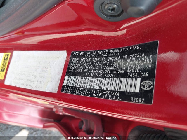 Toyota CAMRY SE 2014 4T1BF1FK4EU829347 Image 9