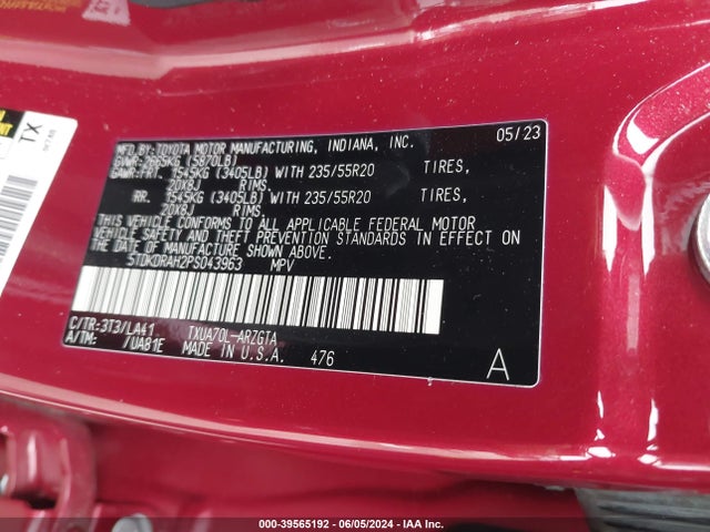 Toyota Highlander Platinum 2023 5TDKDRAH2PS043963 Image 9