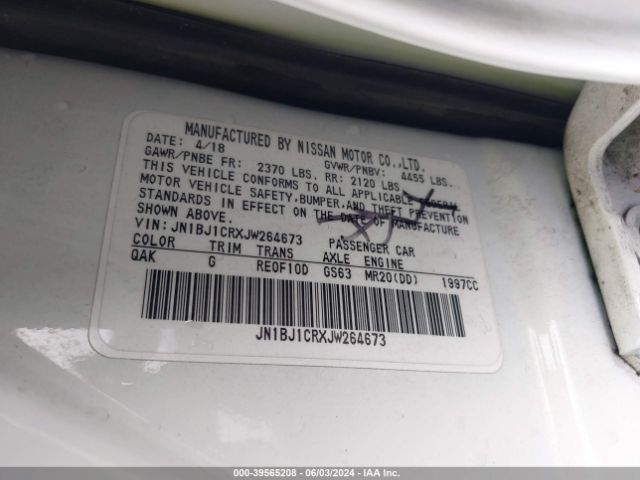 JN1BJ1CRXJW264673 Nissan Rogue Sport S