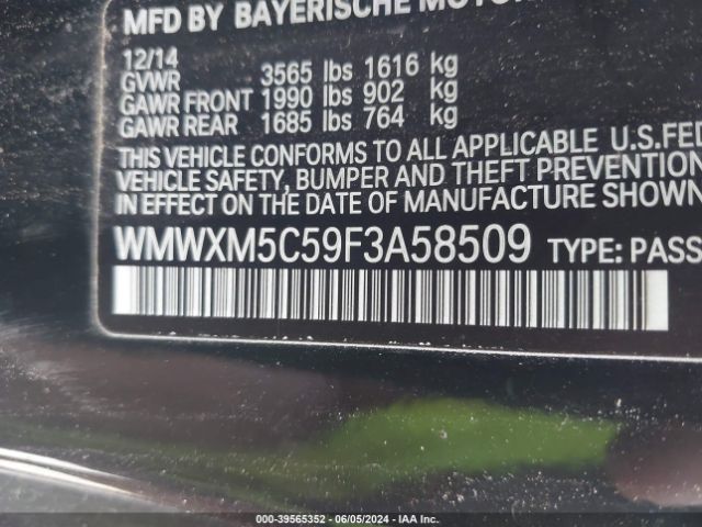 WMWXM5C59F3A58509 Mini Hardtop Cooper