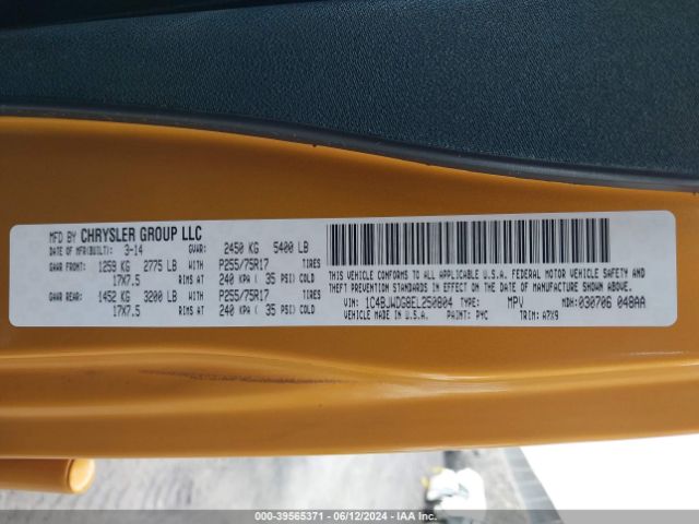 1C4BJWDG8EL250804 Jeep Wrangler Unlimited Sport