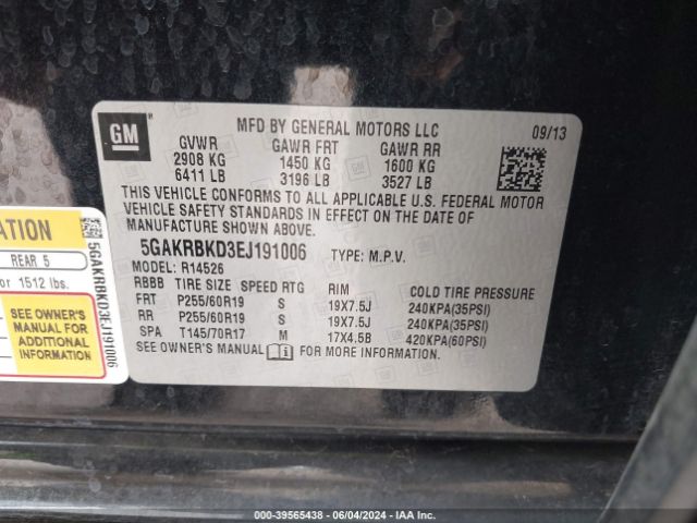 5GAKRBKD3EJ191006 Buick Enclave Leather