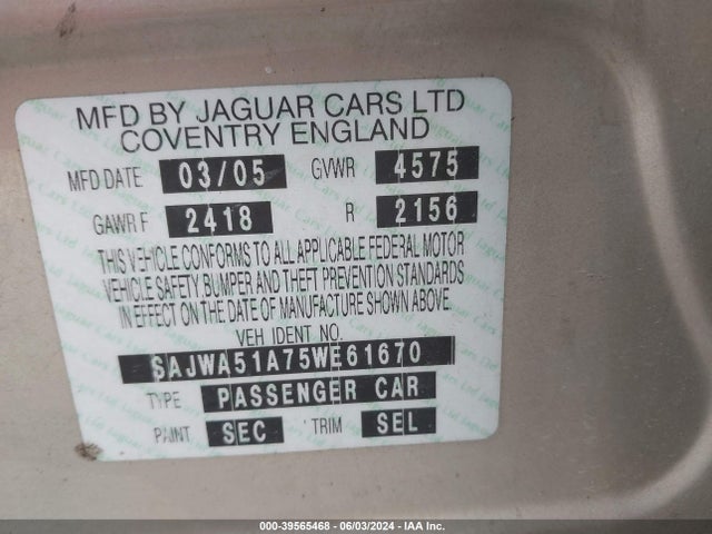 2005 JAGUAR X-TYPE SAJWA51A75WE61670 Photo 8