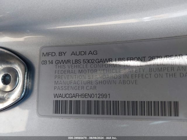 WAUCGAFH9EN012991 Audi S5 3.0t Premium Plus