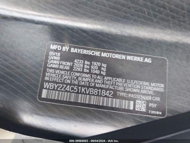 WBY2Z4C51KVB81842 BMW I8