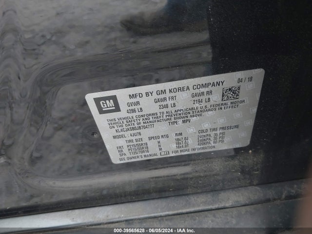 KL4CJASB0JB704777 Buick Encore Preferred