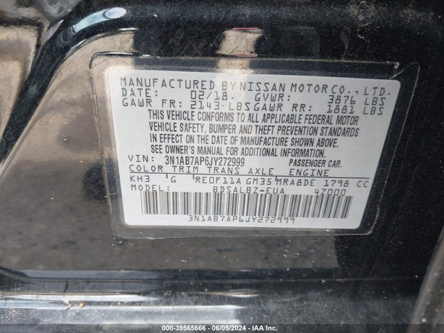 Nissan SENTRA S 2018 3N1AB7AP6JY272999 Image 9