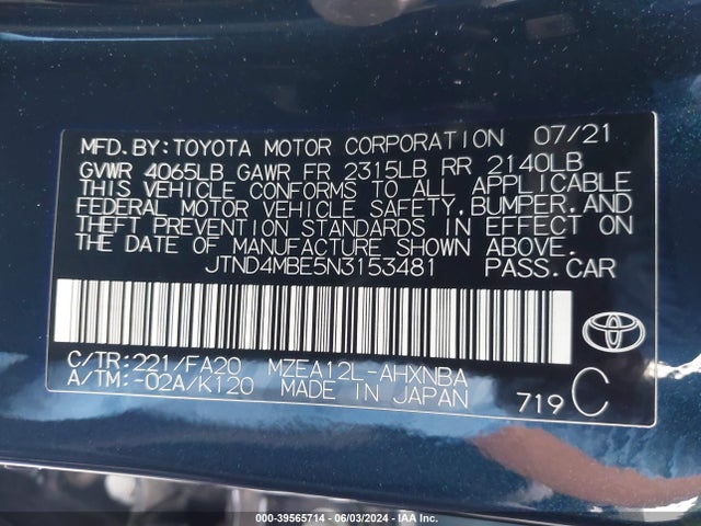 Toyota COROLLA SE 2022 JTND4MBE5N3153481 Image 9