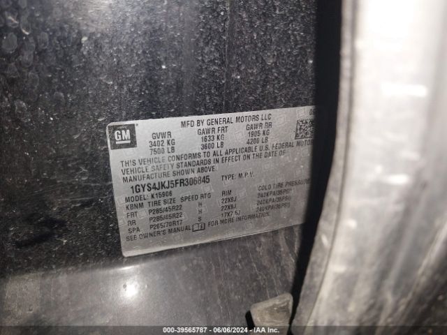 1GYS4JKJ5FR306845 Cadillac Escalade Esv Premium
