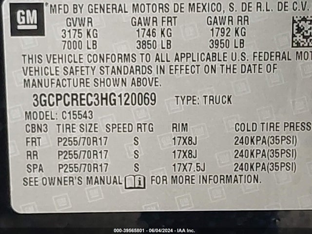Chevrolet Silverado 1500 1lt 2017 3GCPCREC3HG120069 Image 9