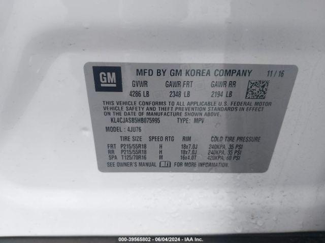 KL4CJASB5HB075995 Buick Encore Preferred