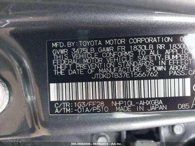 Toyota Prius C Three 2014 JTDKDTB37E1566762 Image 9