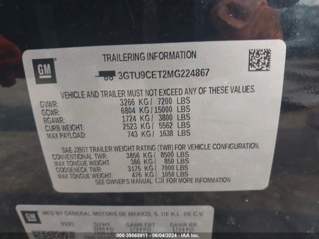 GMC Sierra 1500 4wd  Short Box Elevation 2021 3GTU9CET2MG224867 Image 9