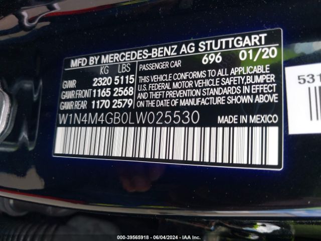 W1N4M4GB0LW025530 Mercedes-Benz GLB 250