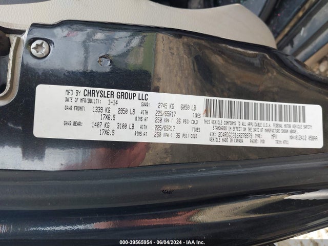 Dodge Grand Caravan Sxt 2014 2C4RDGCG1ER278979 Image 9